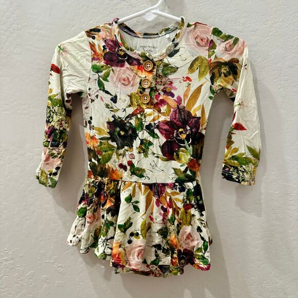 Posh Peanut Floral Bamboo Skirted Bodysuit - Picture 1 of 7
